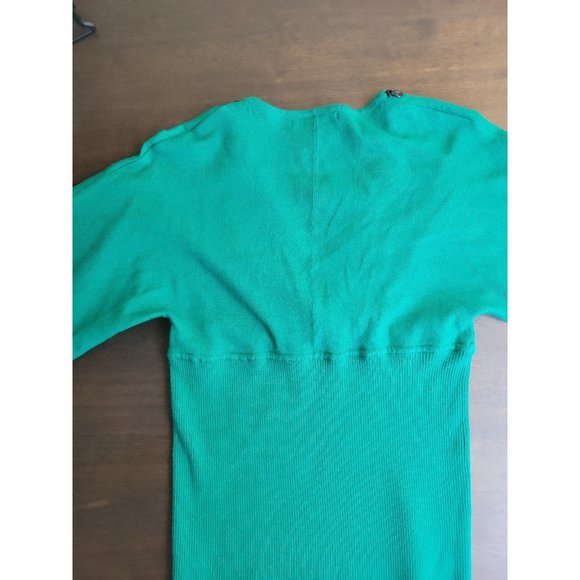 Style & Co petite. Vintage Beaded Blouse V-neck green size Medium - Picture 8 of 12